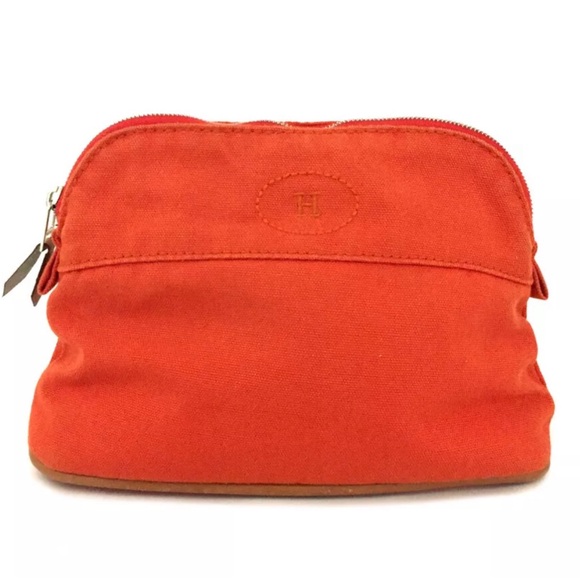 Hermes Handbags - HERMES Bolide Canvas Pochette Cosmetics Pouch